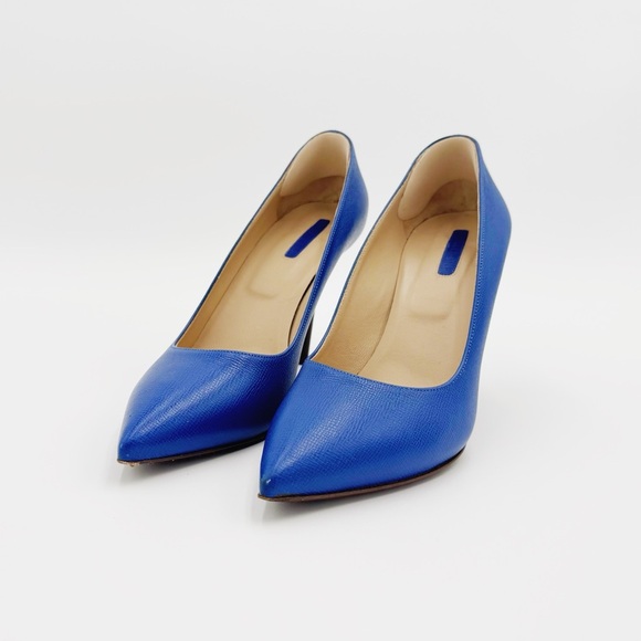 LONGCHAMP Pointed Toe Stiletto Heels – Electric Blue Leather 38 - Picture 5 of 8